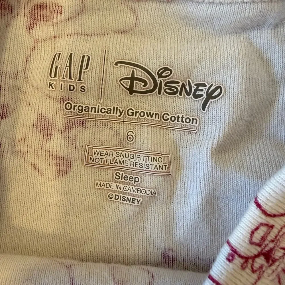 Disney x Gap Kids Minie Mouse Pajama PJ Set Girls size 6